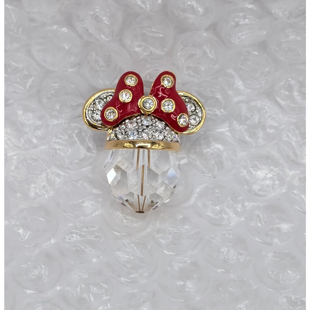 Swarovski Crystal & Disney Minnie Mouse Ear Christmas Ornament No Box